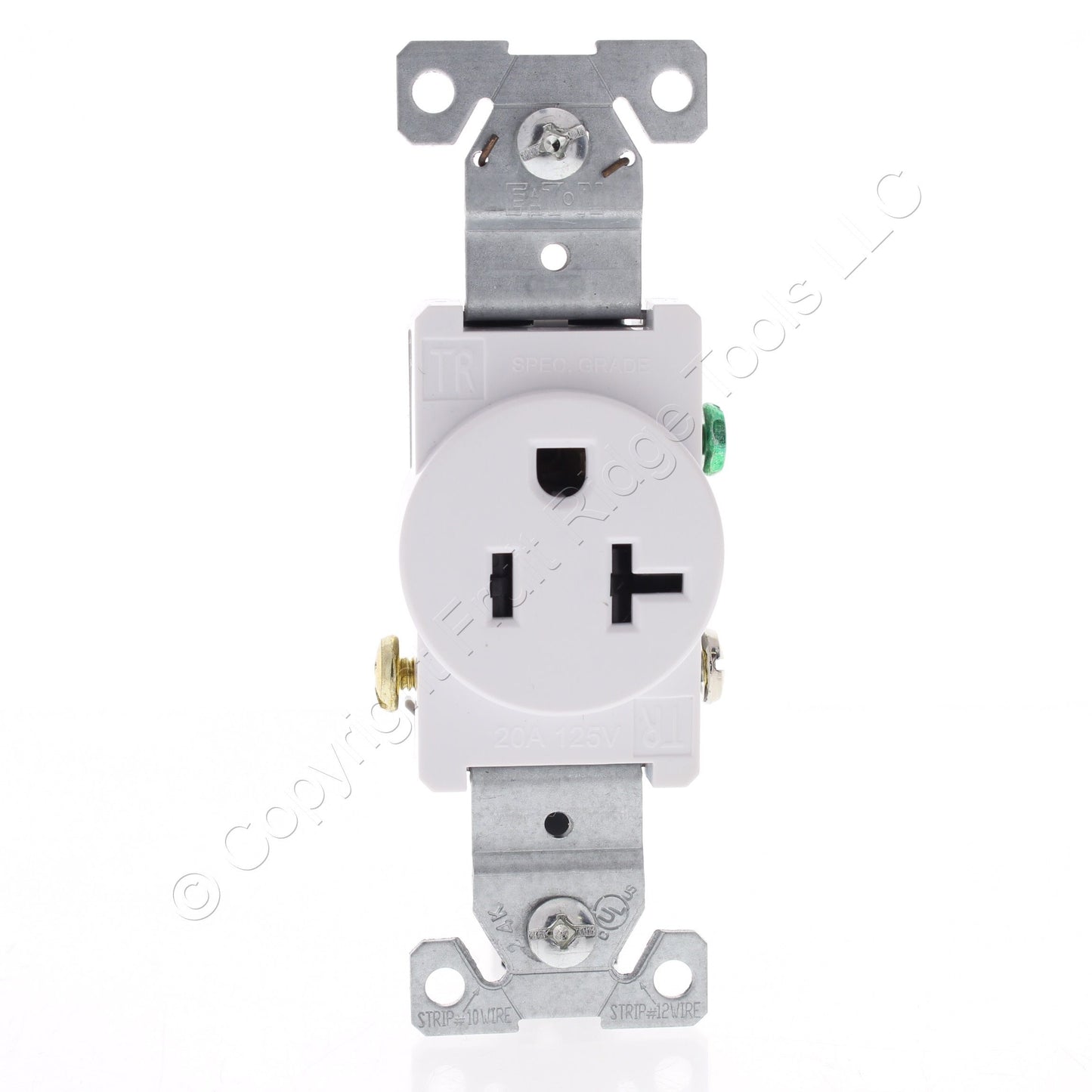 Eaton White Tamper Resistant Commercial Single Outlet Receptacle 20A TR1877W