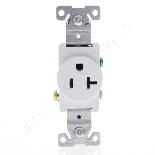 Eaton White Tamper Resistant Commercial Single Outlet Receptacle 20A TR1877W