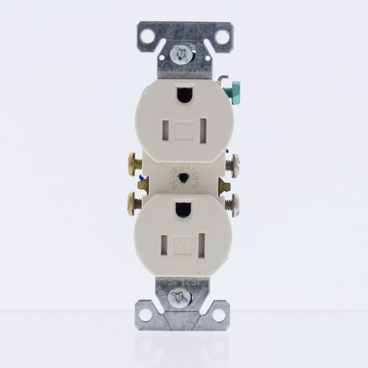 Eaton Lt Almond Tamper Resistant Duplex Receptacle Nema 5-15R 15A Bulk TR270LA