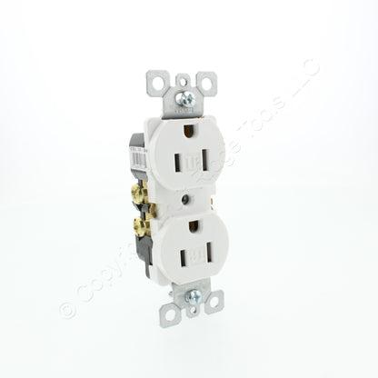 Eaton White Tamper Resistant Duplex Receptacle Outlet 15A Black-Backing TR270W-E
