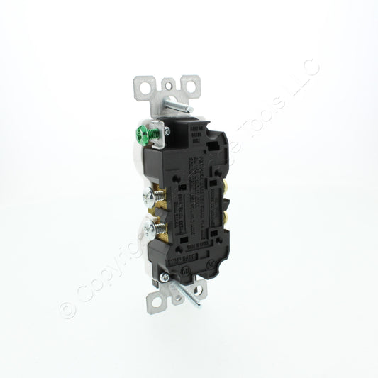 Eaton White Tamper Resistant Duplex Receptacle Outlet 15A Black-Backing TR270W-E