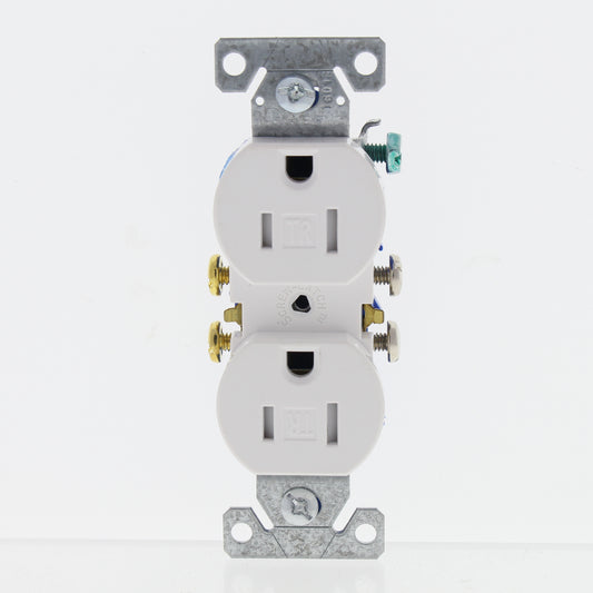 Eaton White Tamper Resistant Duplex Receptacle Outlet Nema 5-15R 15A Bulk TR270W