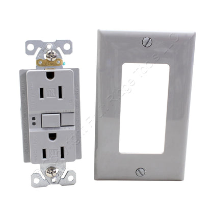 Eaton TRSGF15GY Gray 5-15R 15A Gfci Self-Test Outlet Receptacle Tamper Resistant