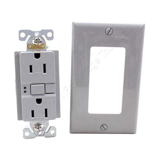 Eaton TRSGF15GY Gray 5-15R 15A Gfci Self-Test Outlet Receptacle Tamper Resistant