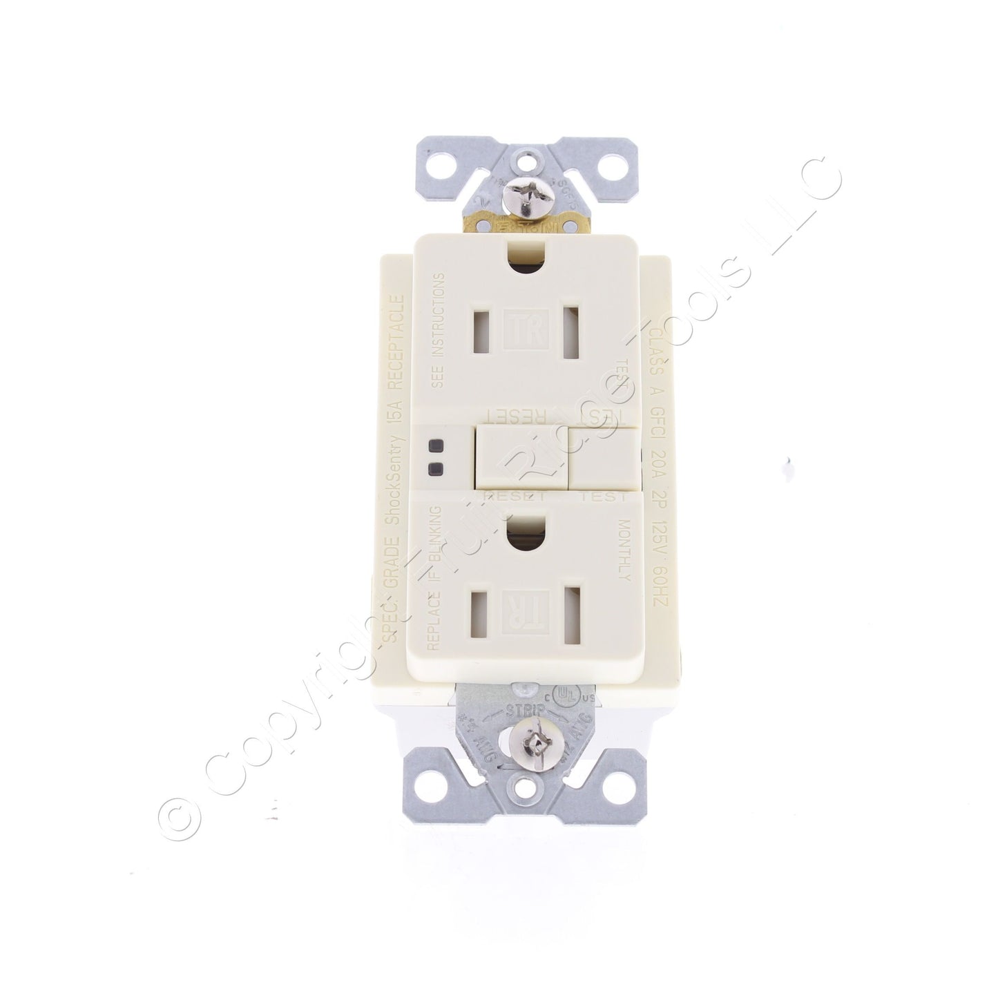 Eaton TRSGF15A Almond Tamper Resistant GFCI Self-Test 15A Receptacle 5-15 Outlet