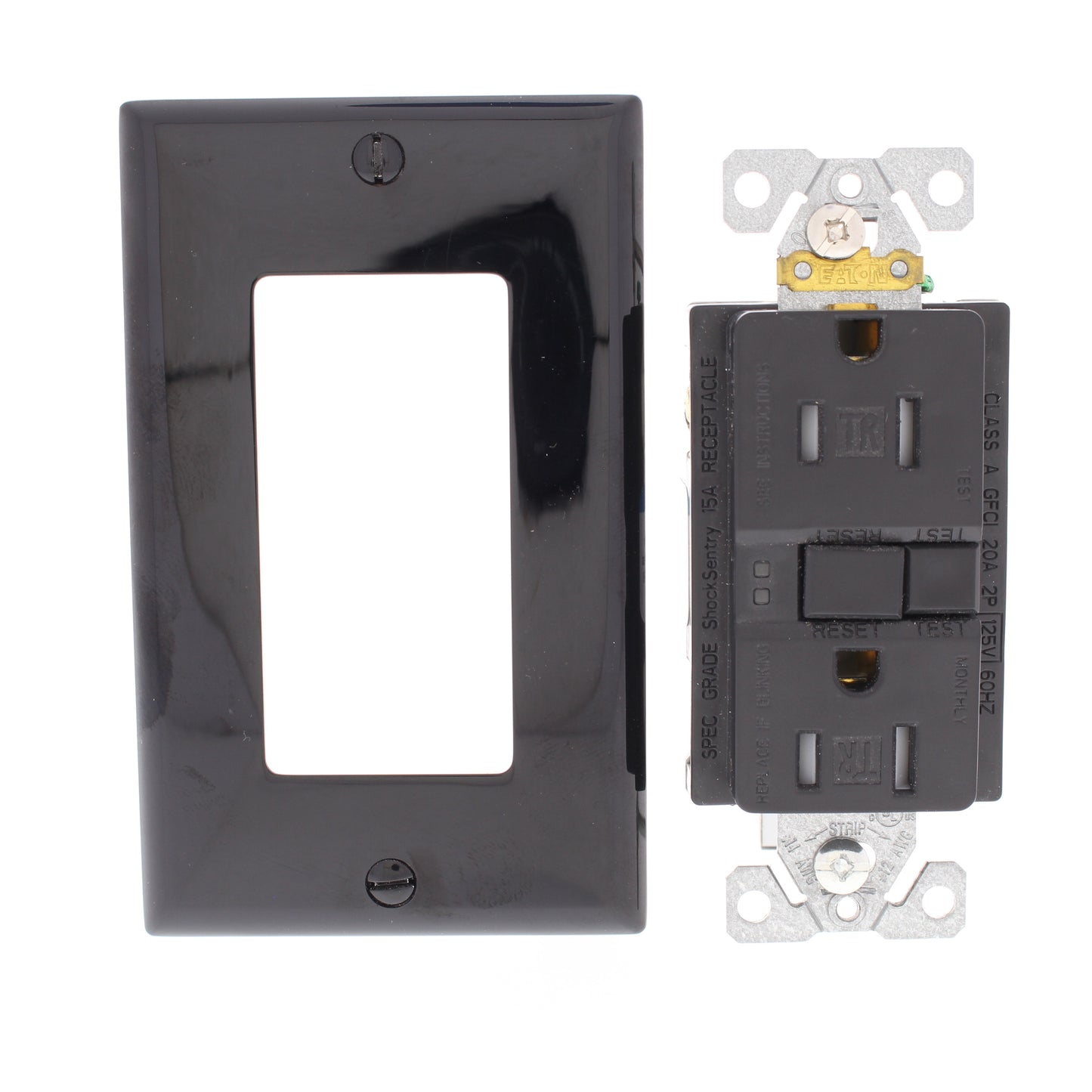 Eaton TRSGF15BK Black 15A Gfci Self-Test Outlet 5-15 Receptacle Tamper Resistant