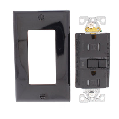 Eaton TRSGF15BK Black 15A Gfci Self-Test Outlet 5-15 Receptacle Tamper Resistant