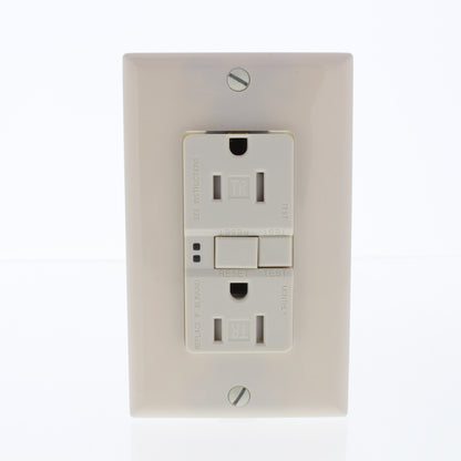 Eaton TRSGF15LA Light Almond 15A GFCI Self-Test Outlet Receptacle 5-15R Tamper