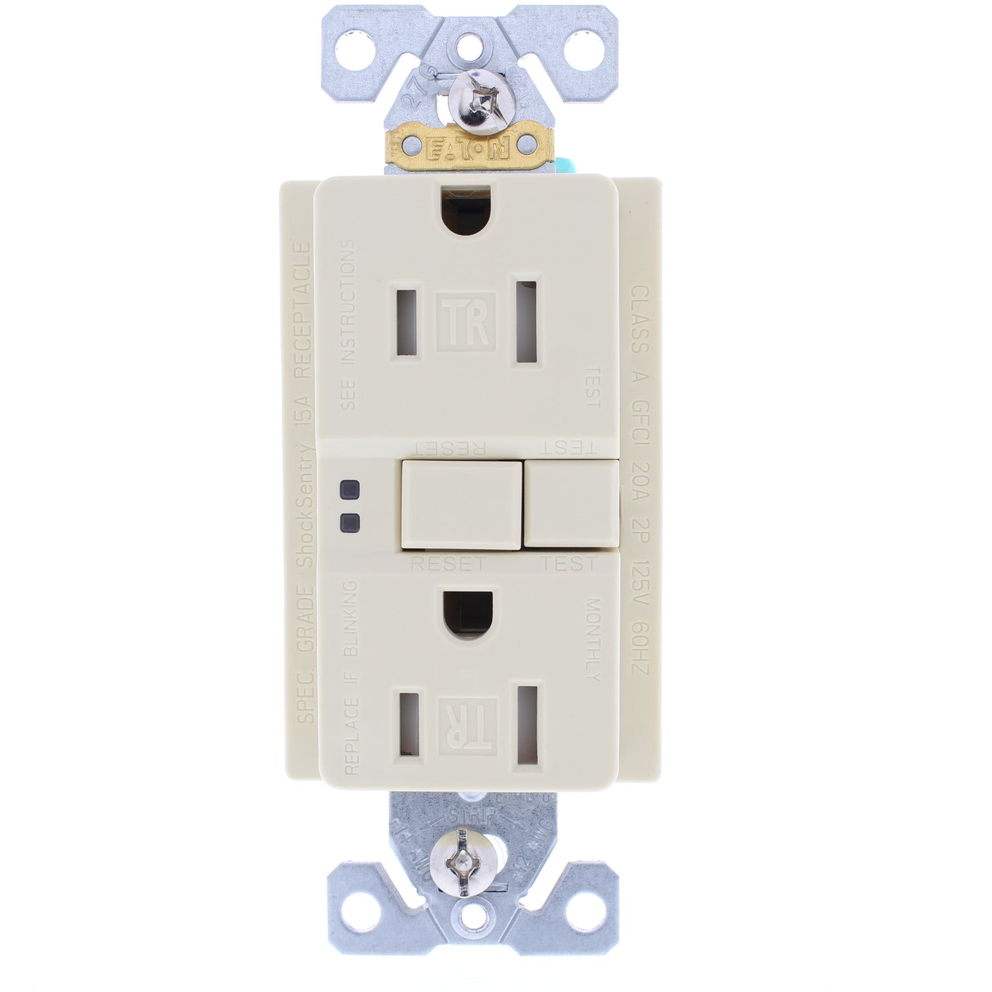 10 Eaton Ivory Tamper Resistant Gfci Self-Test Outlet Receptacles 15A TRSGF15V