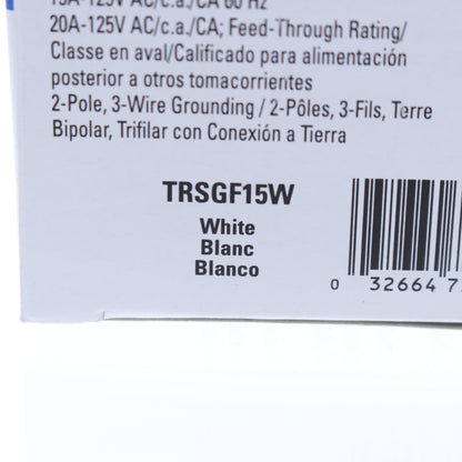Eaton TRSGF15W White 5-15R GFCI Self-Test Tamper Resistant Outlet Receptacle 15A