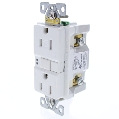 Eaton TRSGF15W White 5-15R GFCI Self-Test Tamper Resistant Outlet Receptacle 15A
