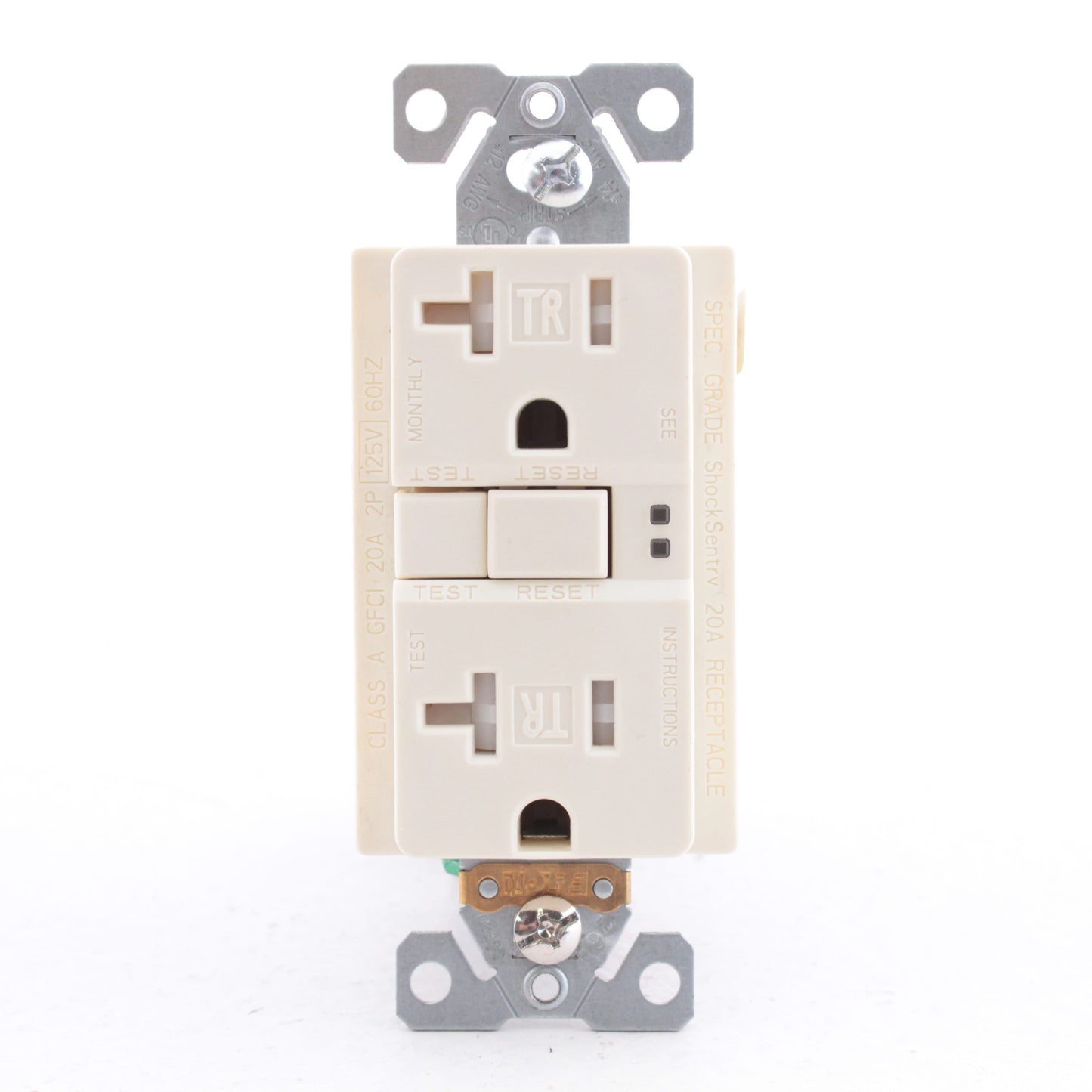 Eaton TRSGF20A Almond Tamper Resistant GFCI Receptacle Outlet 20A 5-20 Self-Test