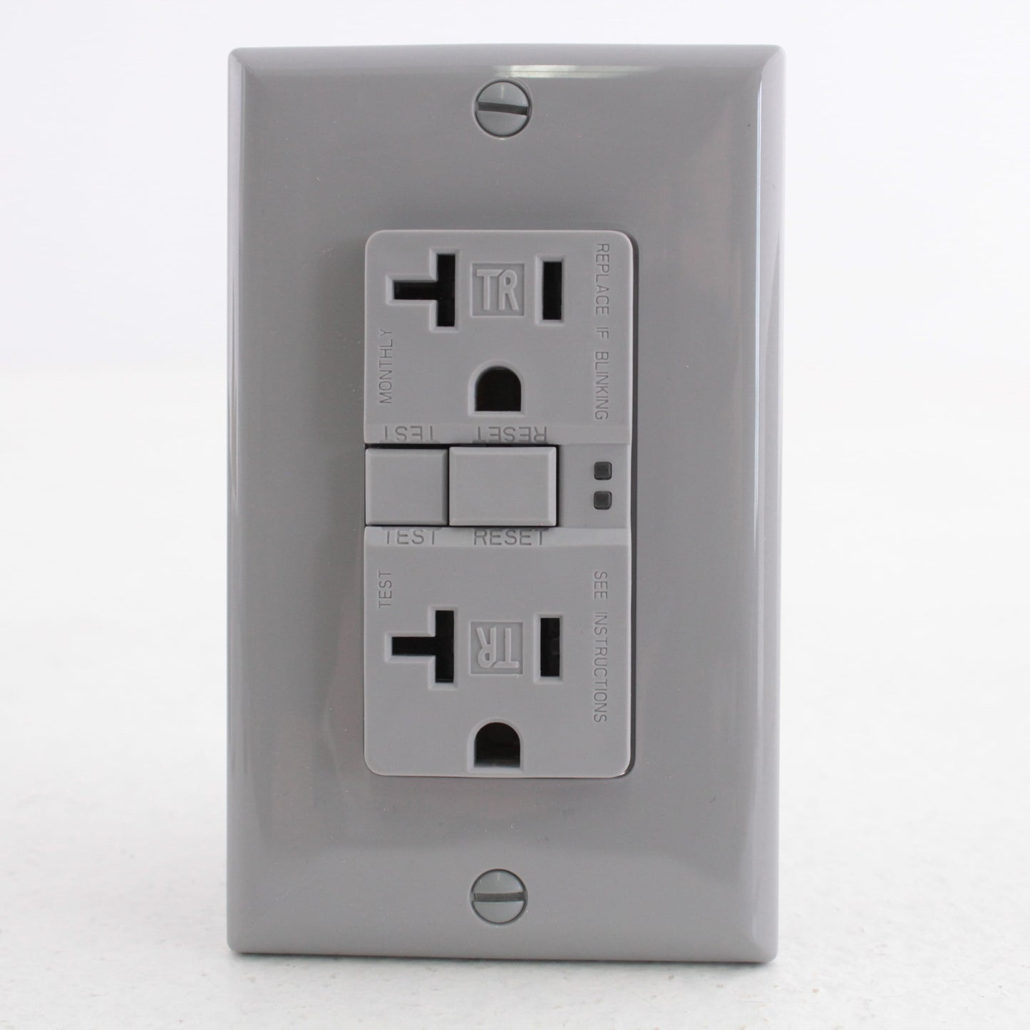 Eaton TRSGF20GY Gray Tamper Resistant GFCI Receptacle Outlet 20A 5-20R Self-Test