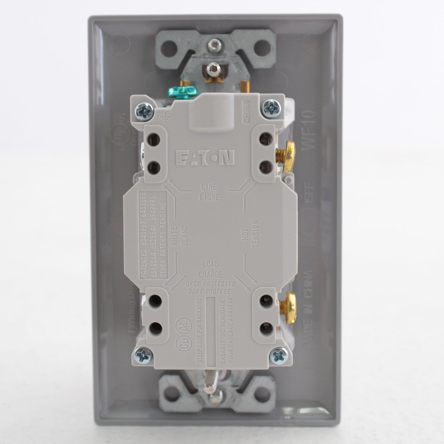 Eaton TRSGF20GY Gray Tamper Resistant GFCI Receptacle Outlet 20A 5-20R Self-Test