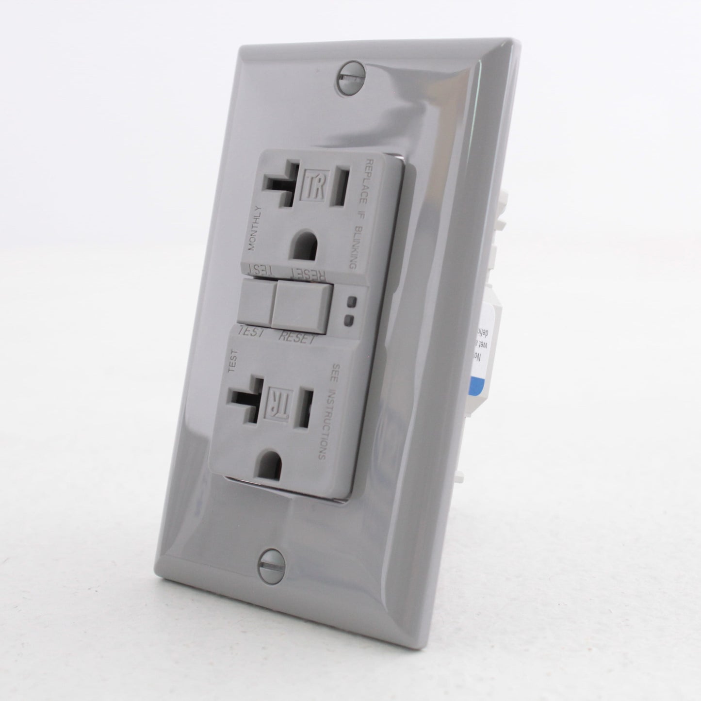 Eaton TRSGF20GY Gray Tamper Resistant GFCI Receptacle Outlet 20A 5-20R Self-Test