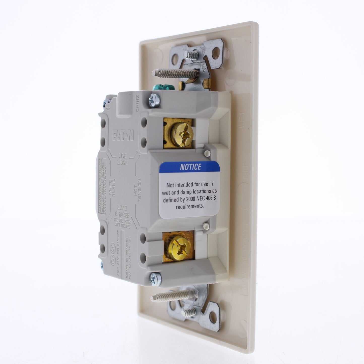 Eaton TRSGF20LA Light Almond 5-20R 20A Gfci Self-Test Outlet Receptacle Tamper