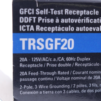 Eaton TRSGF20W White GFCI Tamper Resistant Self-Test 20A Outlet Receptacle 5-20R