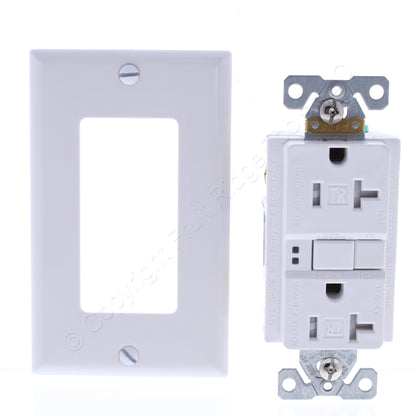 Eaton TRSGF20W White GFCI Tamper Resistant Self-Test 20A Outlet Receptacle 5-20R