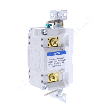 Eaton TRSGF20W White GFCI Tamper Resistant Self-Test 20A Outlet Receptacle 5-20R