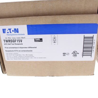10 Eaton Ivory Tamper/Weather Resistant Gfci Outlet Receptacles 15A TWRSGF15V