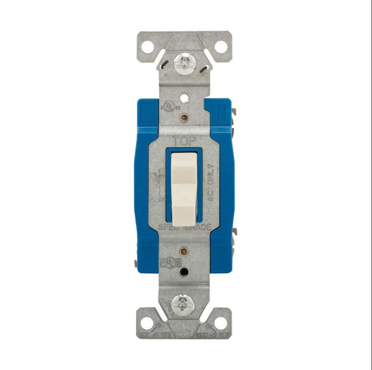 Cooper WD1203LA Lt Almond 3-Way Toggle Light Switch 15A Construction Grade B&S