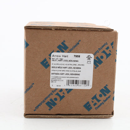 Eaton ArrowHart WD7958 California Style 50A Locking Flanged Inlet Non-NEMA 600V