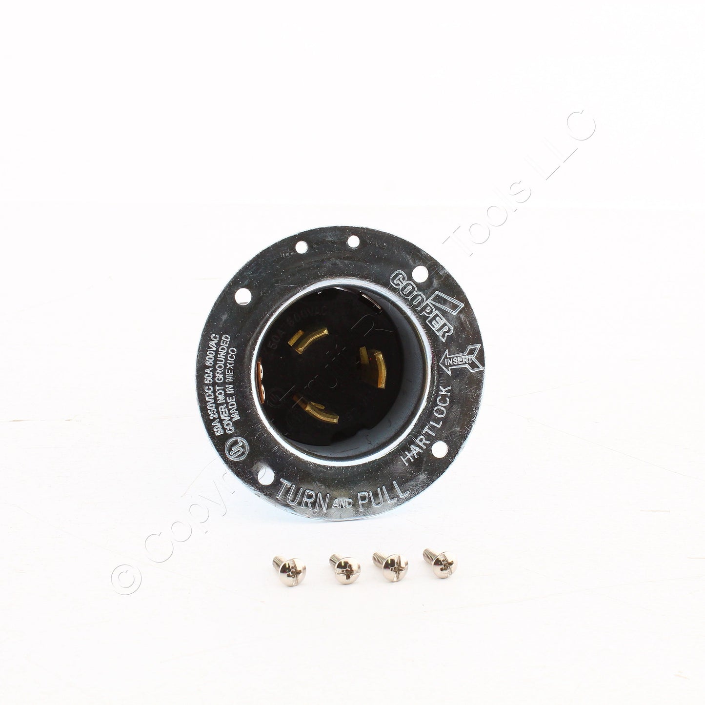Eaton ArrowHart WD7958 California Style 50A Locking Flanged Inlet Non-NEMA 600V
