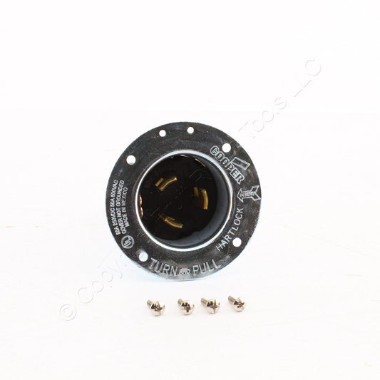 Eaton ArrowHart WD7958 California Style 50A Locking Flanged Inlet Non-NEMA 600V