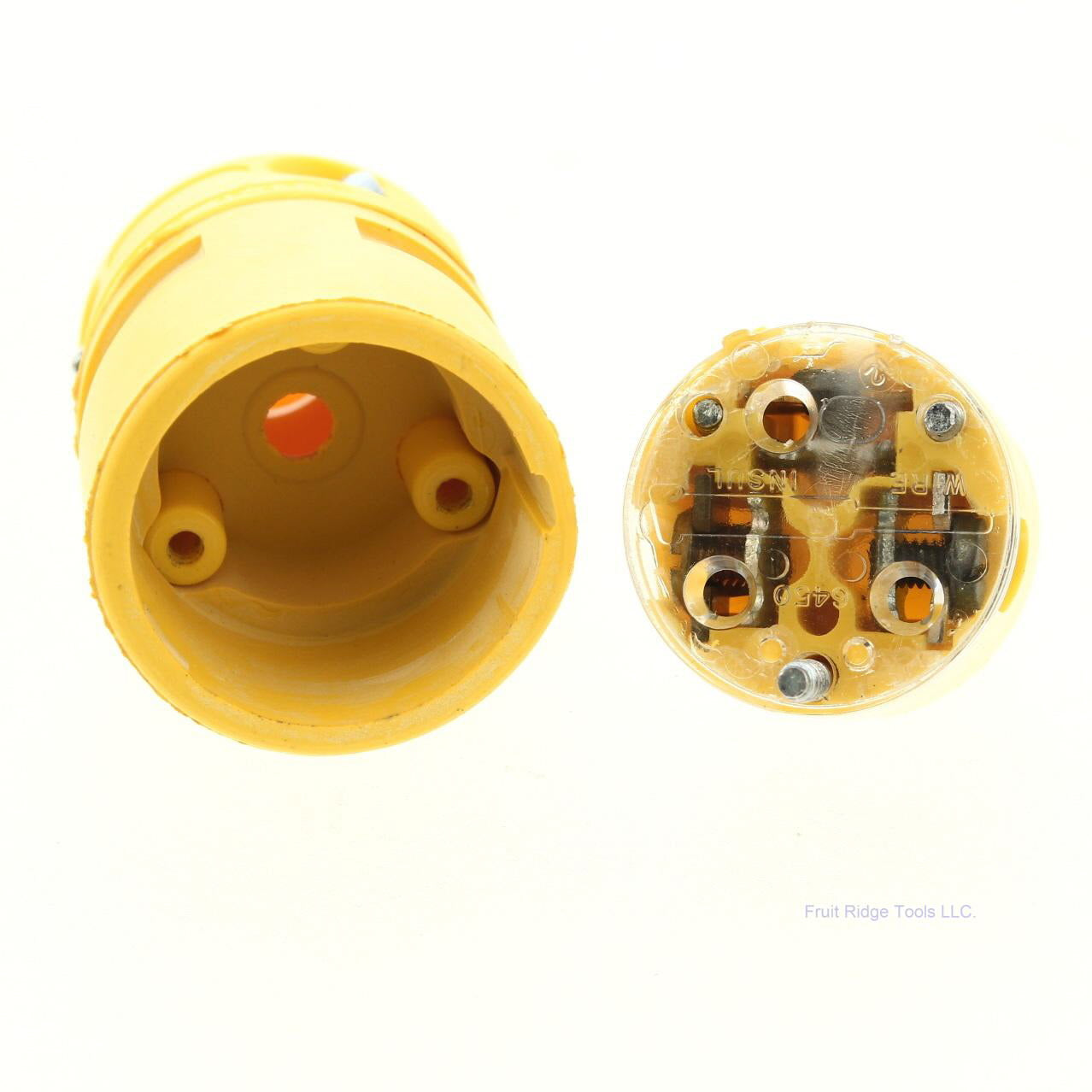 Daniel Woodhead #1433 Yellow 20A Straight Blade Connector Plug NEMA 5-20P 125V