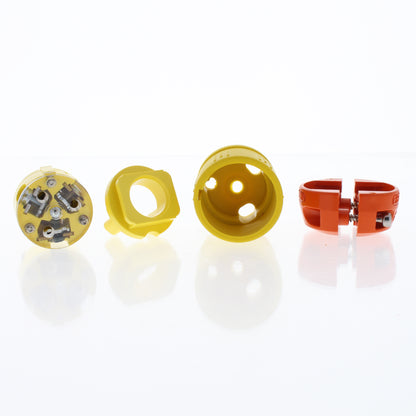 Daniel Woodhead 1434 Yellow Twist Turn Locking Male Plug 15A NEMA L5-15P 125V