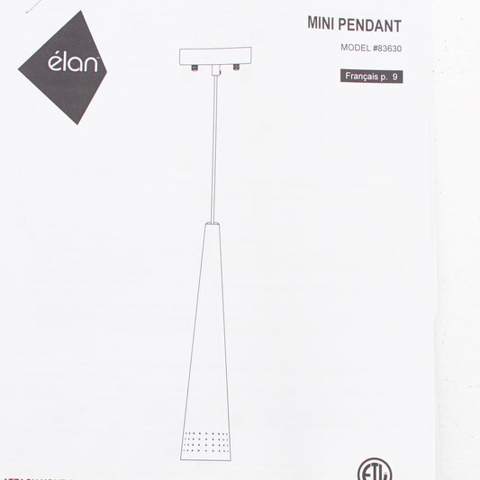 Elan Irvo LED Mini Hanging Pendant Light Bronze Finish 7W 83630