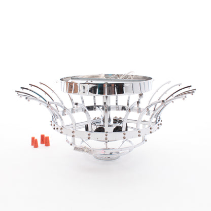 Elegant Lighting V8031F16C-RC 6LT 16" Chrome Flush Mount Ceiling Light Royal Cut