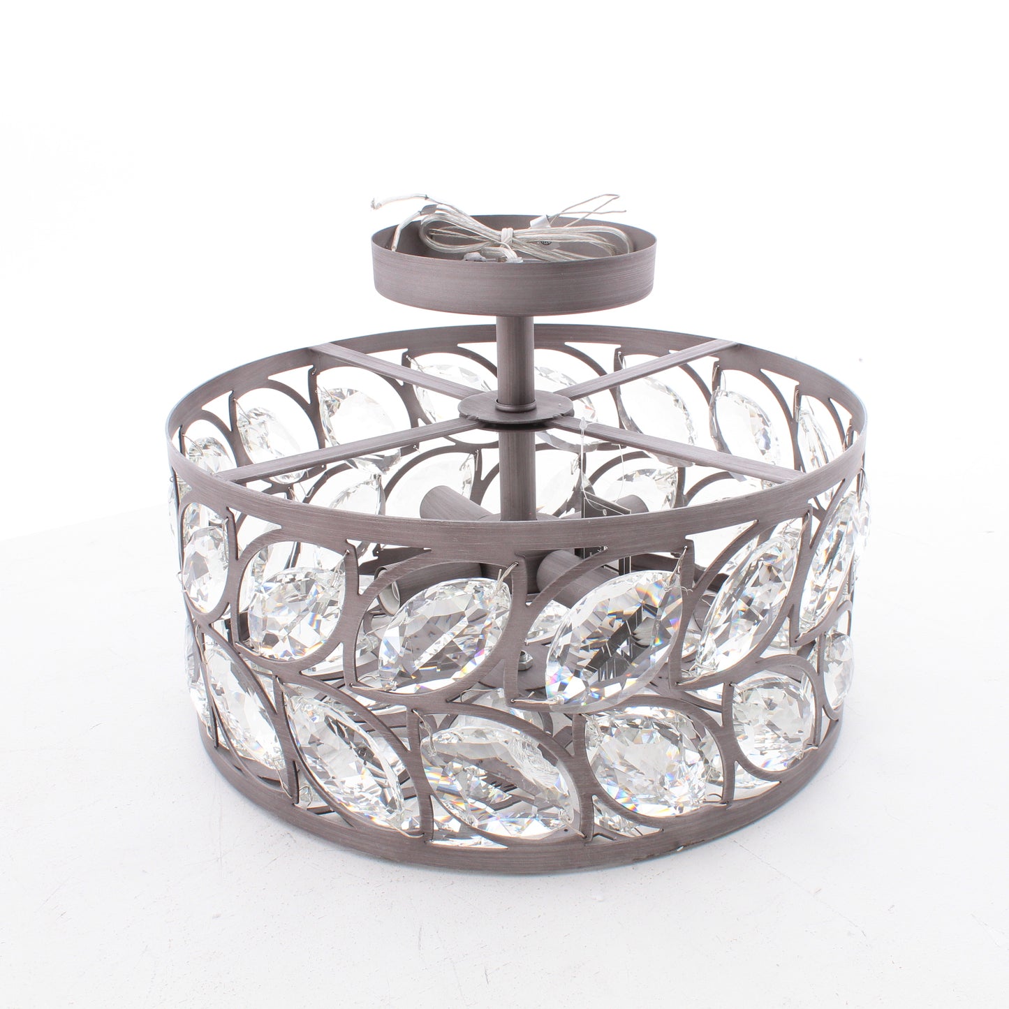 Elk 12244/4 Blemished Crisanta 4LT Semi Flush Mount Weathered Zinc Clear Crystal