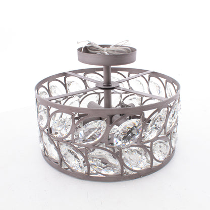 Elk 12244/4 Blemished Crisanta 4LT Semi Flush Mount Weathered Zinc Clear Crystal