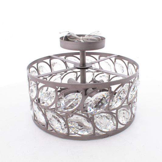Elk 12244/4 Blemished Crisanta 4LT Semi Flush Mount Weathered Zinc Clear Crystal