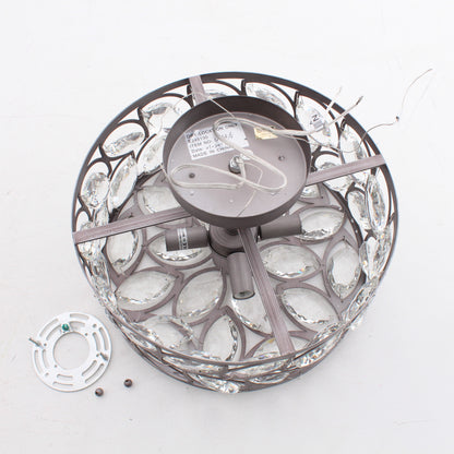 Elk 12244/4 Blemished Crisanta 4LT Semi Flush Mount Weathered Zinc Clear Crystal