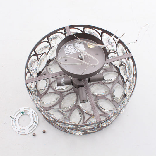 Elk 12244/4 Blemished Crisanta 4LT Semi Flush Mount Weathered Zinc Clear Crystal