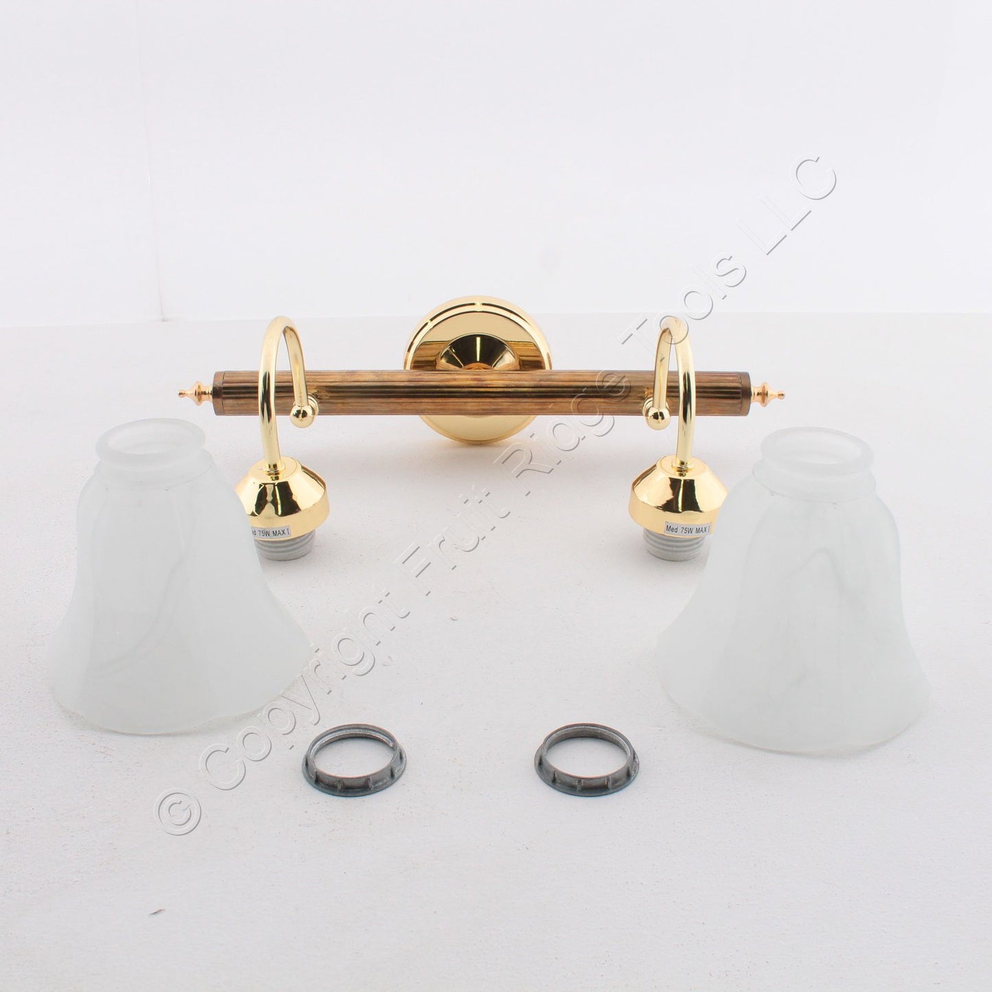 ELK 18601 Polished Brass OMNI Collections 2-Bulb Bath Vanity Light A19 9"x17"x9"
