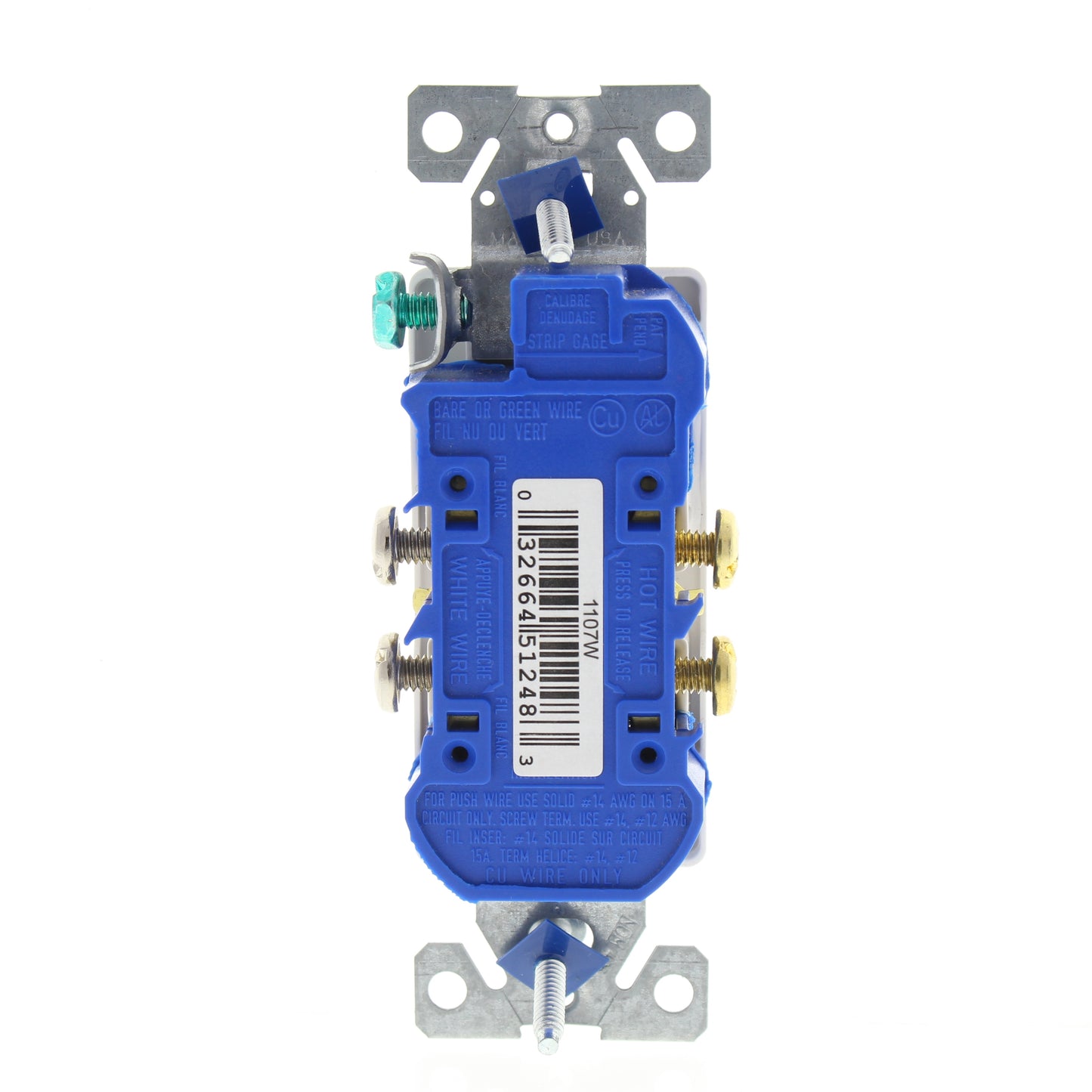 Eaton White Decorator Receptacle Duplex Outlet Nema 5-15R 15A 125V Bulk 1107W