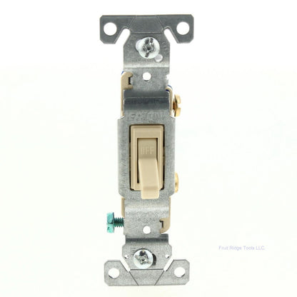 Eaton 1301-7V Ivory Quiet Toggle Wall Light Switch Single Pole 15A 120V Bulk