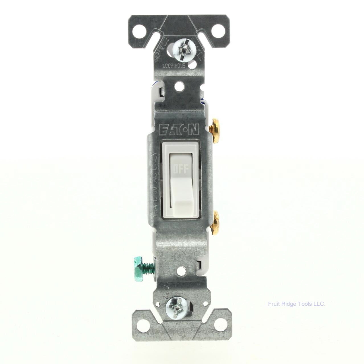 Eaton White Framed Toggle Wall Light Switch Single Pole 15A 120V Bulk 1301-7W