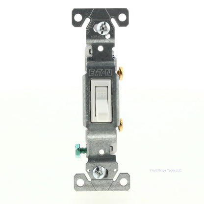 Eaton White Framed Toggle Wall Light Switch Single Pole 15A 120V Bulk 1301-7W