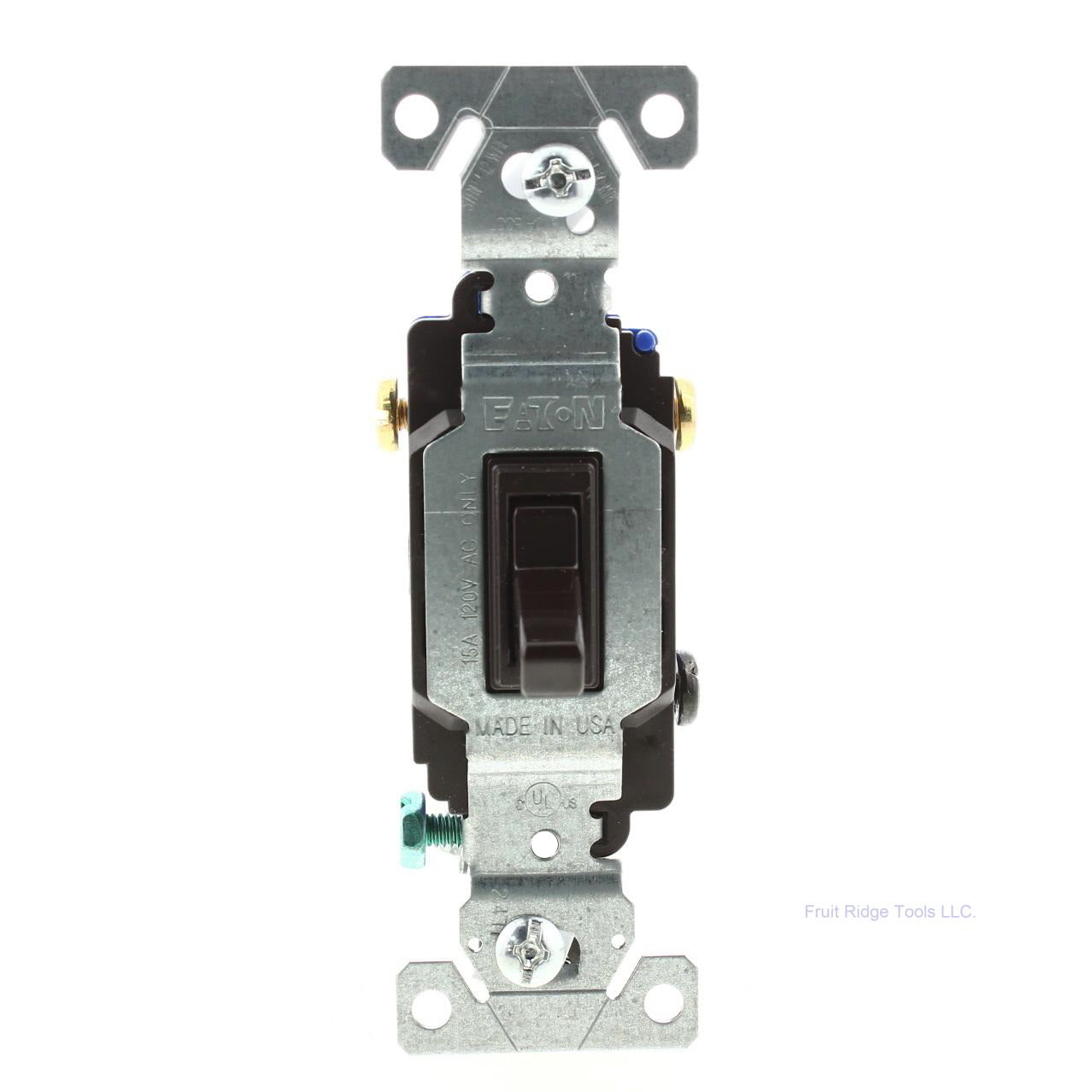 Eaton 1303-7B Brown Quiet Toggle Wall Light Switch 3-WAY 15A 120V Bulk Control