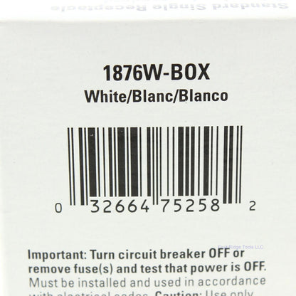 Eaton White Commercial Single Outlet Wall Receptacle Nema 6-20R 250V 20A 1876W