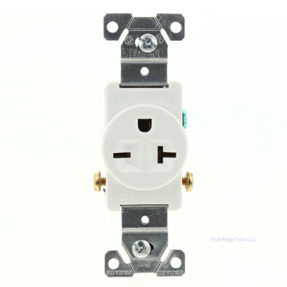 Eaton White Commercial Single Outlet Wall Receptacle Nema 6-20R 250V 20A 1876W