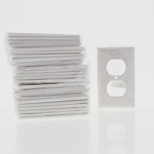 25 Cooper 1-Gang White Duplex Outlet Receptacle Cover Plastic Wallplates 2132W