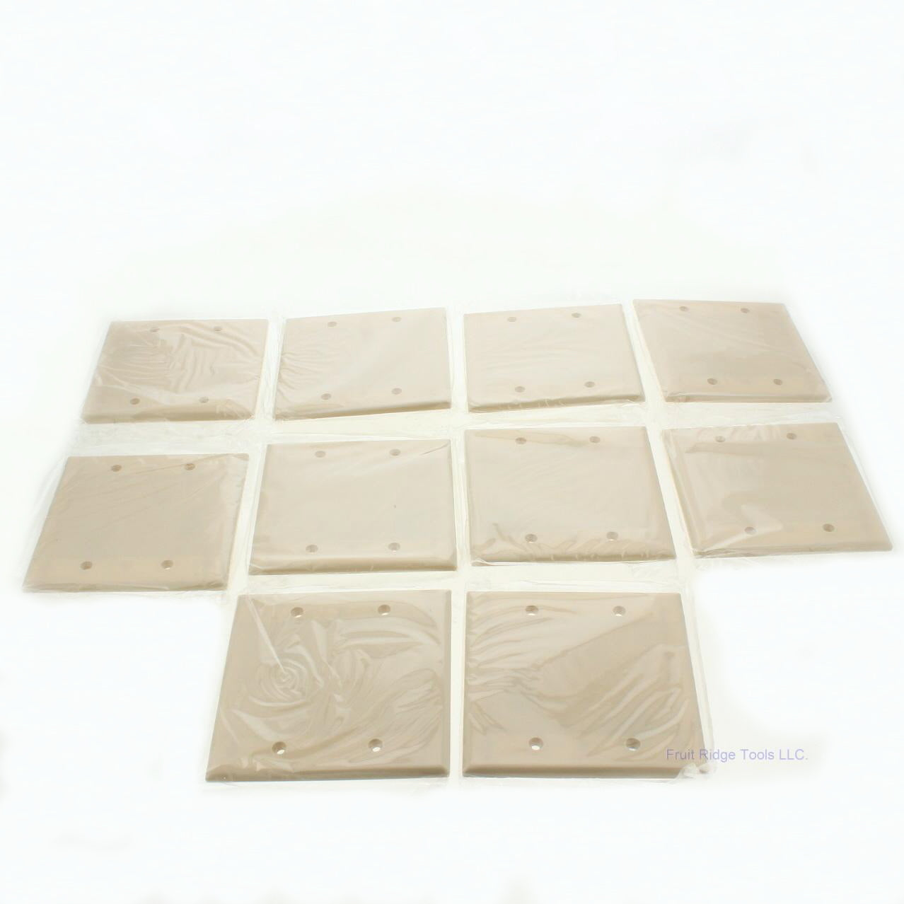 Eaton 2137V Ivory 2-Gang Blank Plastic Standard Wallplate Cover Box Mount 10pcs