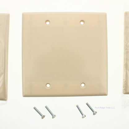Eaton 2137V Ivory 2-Gang Blank Plastic Standard Wallplate Cover Box Mount 10pcs