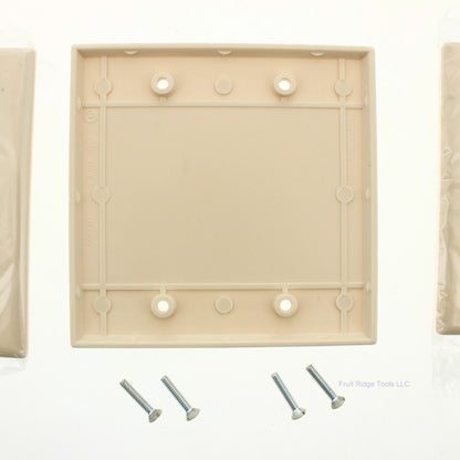 Eaton 2137V Ivory 2-Gang Blank Plastic Standard Wallplate Cover Box Mount 10pcs