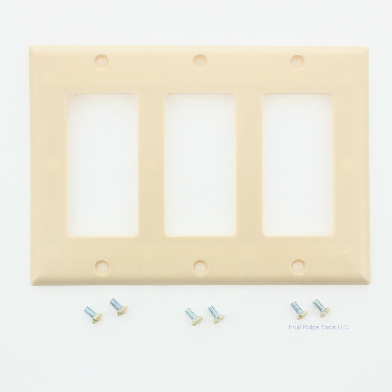 Eaton 2163V Ivory 3-Gang Decorator GFCI GFI Plastic Standard Wallplate Cover